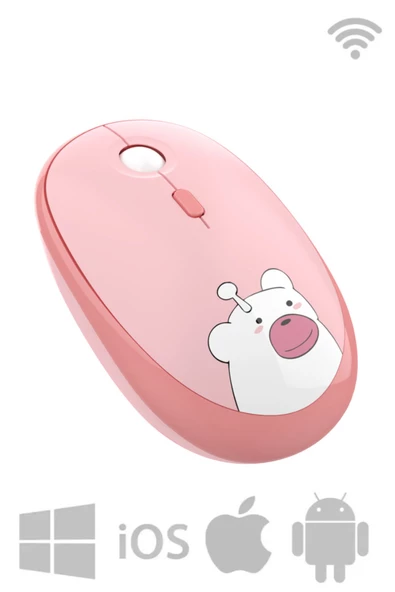 Hello Bear 2.4G 1600Dpi Sessiz Kablosuz Mouse Pembe Smk-M2 gextr 1017785