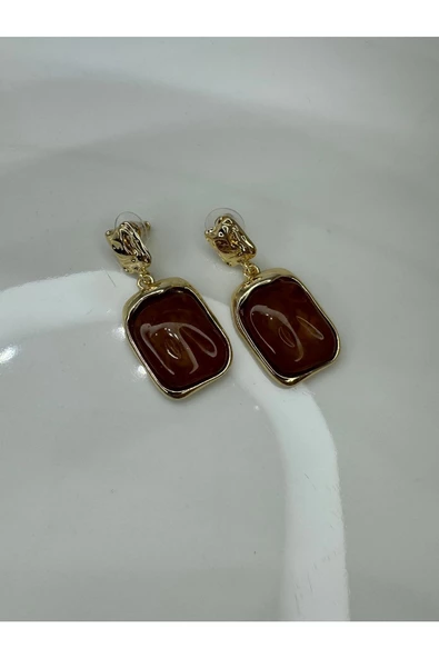 Gold Deteylı Sedefli Vintage Küpe - 3