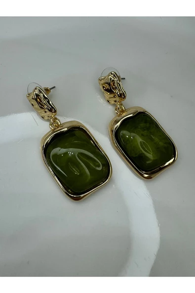 Gold Deteylı Sedefli Vintage Küpe - 8