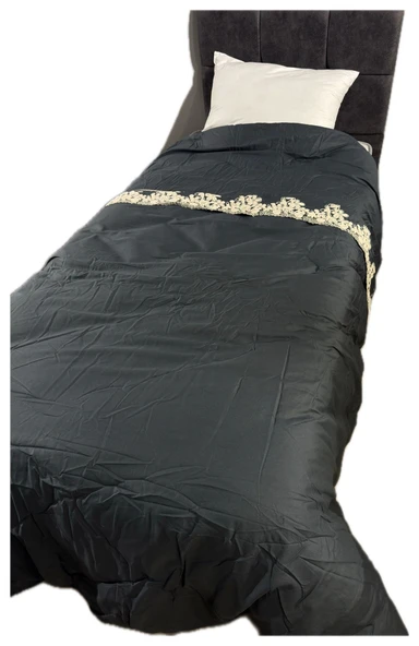 Clasy Saten %100 Pamuk Saten Tek kişilik Yorgan Osela V4 İndigo Gri - 4