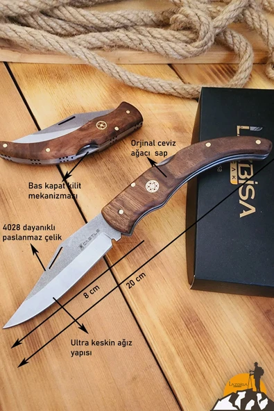 Ceviz Sap Çakı Kamp Çakısı Outdoor Piknik Çakısı Bahçe Çakısı Mutfak Bıçak Bıçağı (ÇK108) - Resim 4