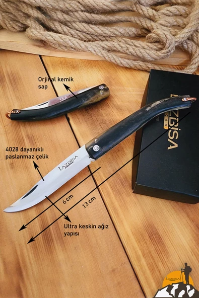 Kemik Sap Çakı Kamp Çakısı Outdoor Piknik Çakısı Mutfak Bıçak Bıçağı ( Vlz-p01 ) - 4