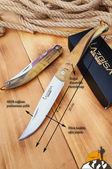 Kemik Sap Çakı Kamp Çakısı Outdoor Piknik Çakısı Mutfak Bıçak Bıçağı ( Vlz-p01 ) - 4