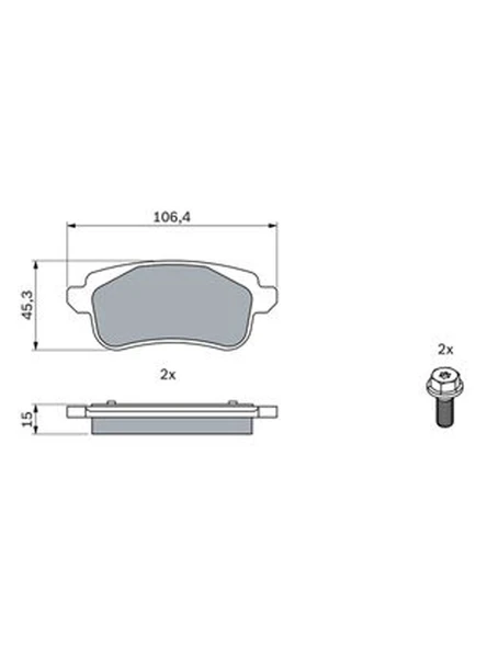 Mga Nissan Juke F16 2019 ve Sonrası Kulaklı Tip Arka Fren Balatası Takım - 2