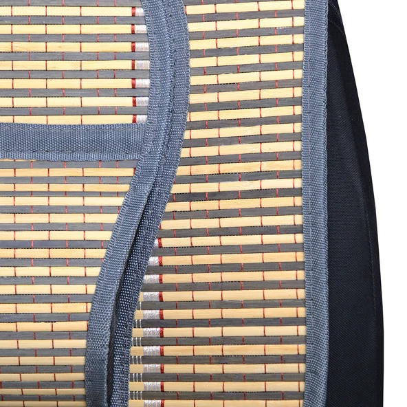 Oto Hasır Bambu Minder Ön Gri İkili Takım Bel Destekli Terletmez WF-1066 - 2