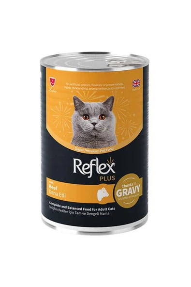 Reflex Plus Dana Etli Sos İçinde Et Parçacıklı Kedi Konservesi 400 Gr ürün görseli 1