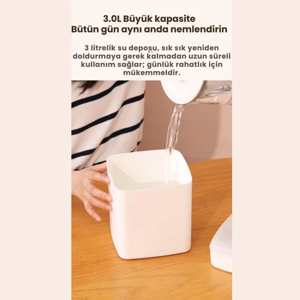 Coofbe Çift Nozzle Sessiz Rgb Işıklı 3LT Hava Nemlendirici Ev Ofis Ultrasonic Nemlendirici Humidifier - 4