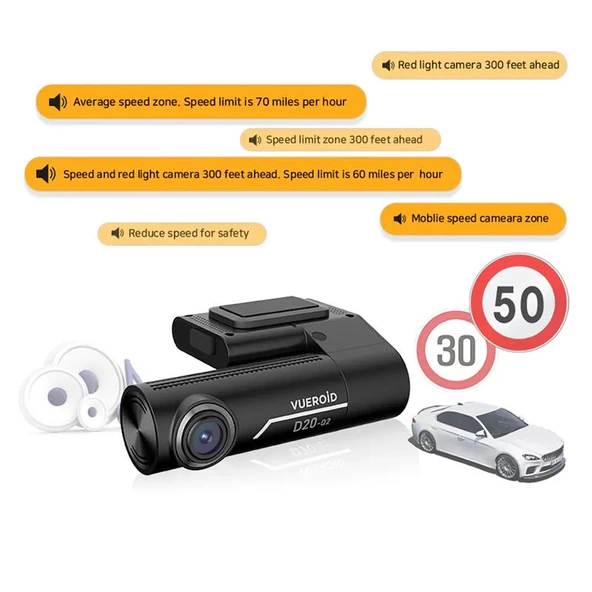 Vueroid Araç Kamerasi 2K Sony Starvis Görüntü Sensörü GPS D20 - 3