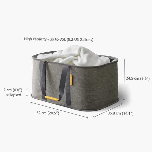 Joseph Joseph 50033 Tota 60 Litre Çamaşır Sepeti ve Torba Seti - Gri - Resim 8