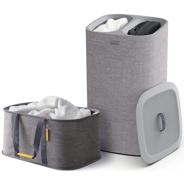 Joseph Joseph 50033 Tota 60 Litre Çamaşır Sepeti ve Torba Seti - Gri ürün görseli 1