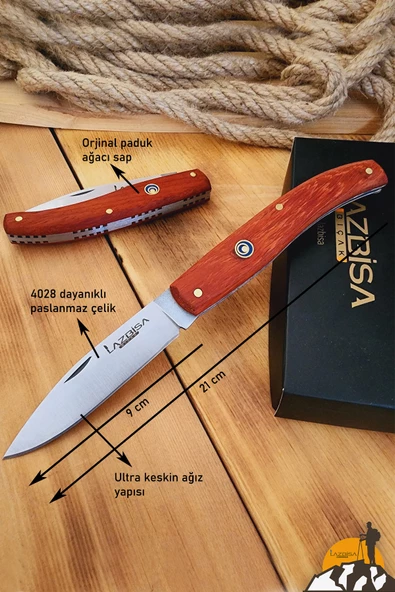 Paduk Sap Çakı Kamp Çakısı Outdoor Piknik Çakısı Bahçe Çakısı Mutfak Bıçak Bıçağı (ÇK126) - 4