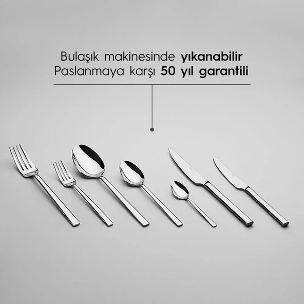NEHİR DALYAN SADE 12 KİŞİLİK 89 PARÇA KUTULU ÇATAL KAŞIK BIÇAK TAKIMI YEMEK TK - 2