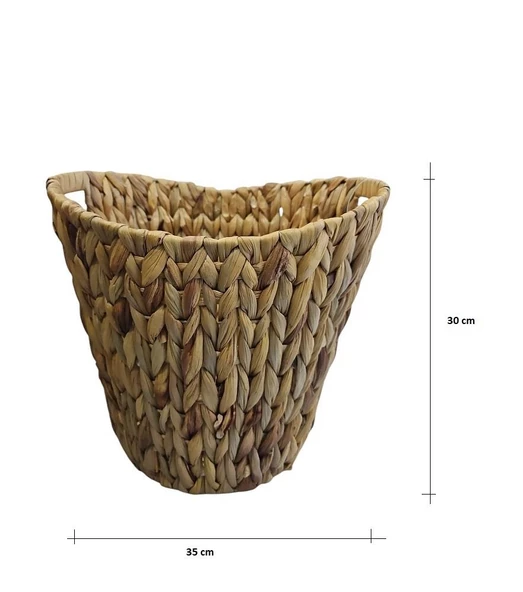 Panalı Naturel Oval Kulplu Derin Sepet Orta Boy