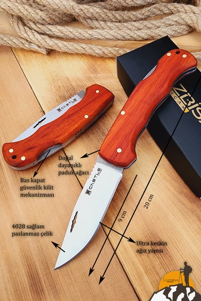 Paduk - Ceviz - Zeytin Sap Kamp Çakısı Outdoor Piknik Çakısı Bahçe Çakısı (ÇKX-726) - 4