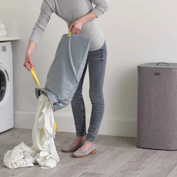 Joseph Joseph 50033 Tota 60 Litre Çamaşır Sepeti ve Torba Seti - Gri - Resim 5