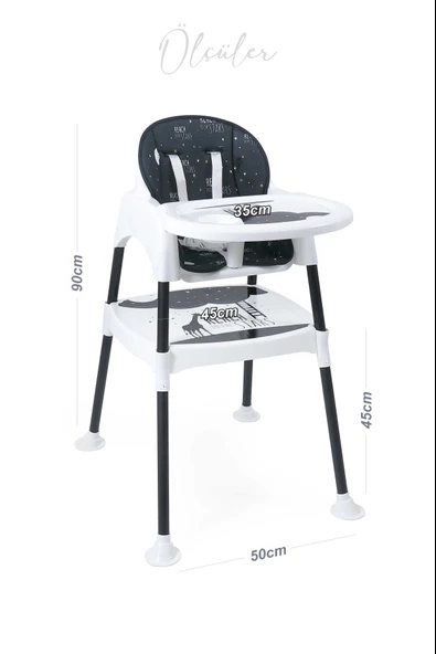 3in1 Çalışma Masası, Mama Sandalyesi, Masa, Sandalye - Reach Stars - 7