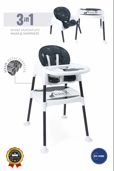 3in1 Çalışma Masası, Mama Sandalyesi, Masa, Sandalye - Reach Stars