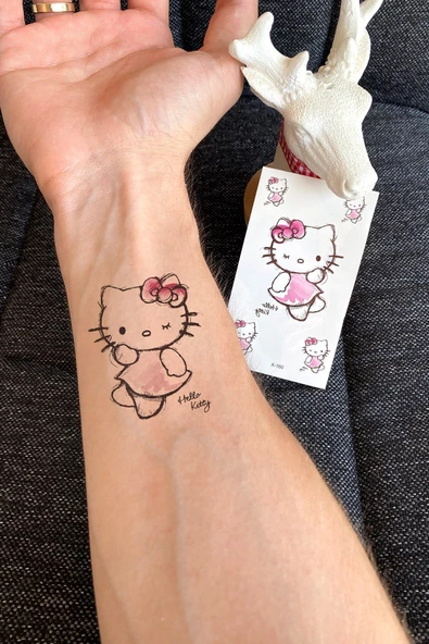Hello Kitty Karakter Geçici Dövme Tattoo