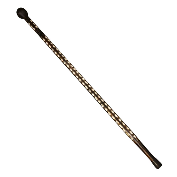 Topuz Başlı Sıralı Sedef ve Telkari İşlemeli Baston No10