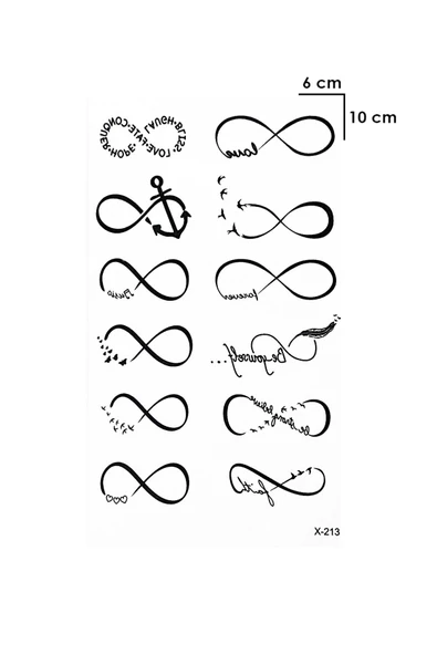 Çoklu Sonsuzluk Geçici Dövme Tattoo El,Kol,Bilek,Göğüs Dövme,Tattoo - 2