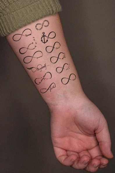 Çoklu Sonsuzluk Geçici Dövme Tattoo El,Kol,Bilek,Göğüs Dövme,Tattoo