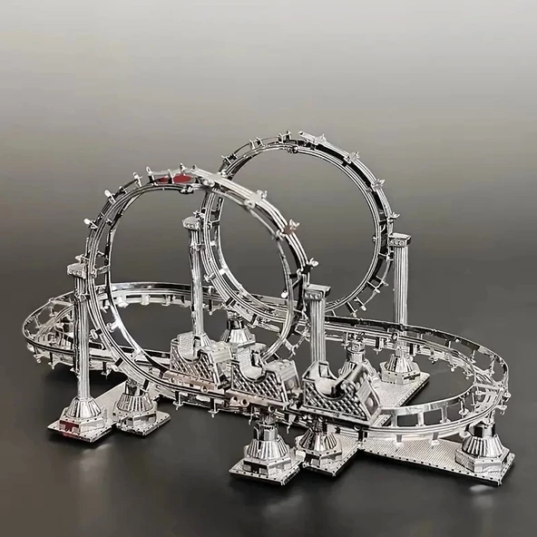 Roller Coaster 3D Metal Maket Bulmaca Puzzle modeli kitleri DIY 14+ Yaş 80 Parça - Resim 5