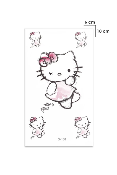 Hello Kitty Karakter Geçici Dövme Tattoo - 2