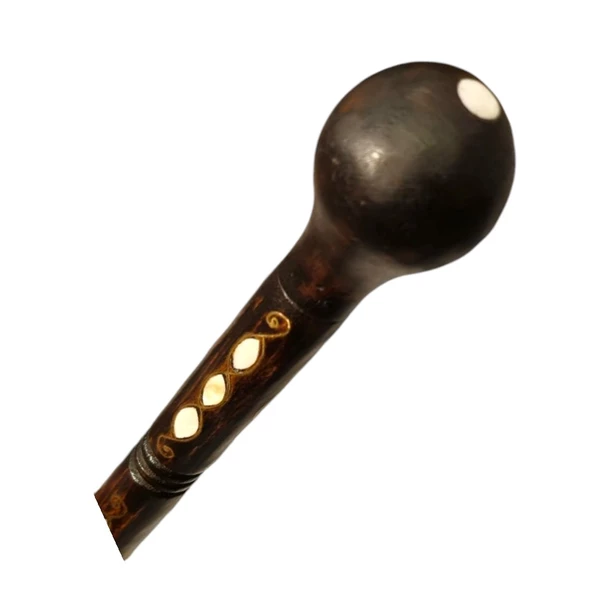 Topuz Başlı Sıralı Sedef ve Telkari İşlemeli Baston No10 - 2