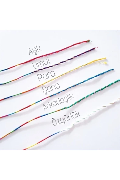 6 Adet Şans Bilekliği (aşk-şans-arkadaşlık-para-umut-özürlük) Birer Adet