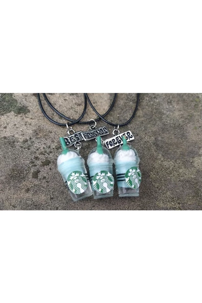Starcbucks 3 Lü Best Friend Arkadaşlık Dostluk Kolyesi Hediyelik Aksesuar