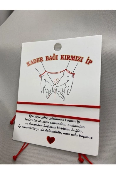 Kaderin Kırmızı Ipliği" Kader Bağı Çifr Kırmızı Ip Bileklik Hediyelik Aksesuar