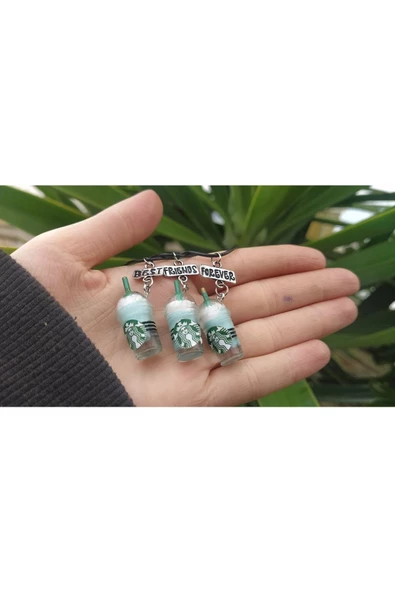 Starcbucks 3 Lü Best Friend Arkadaşlık Dostluk Kolyesi Hediyelik Aksesuar - 2