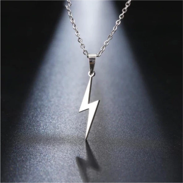 Gri Şimşek Yıldırım Harry Potter Metal Zincirli Hediyelik Kolye
