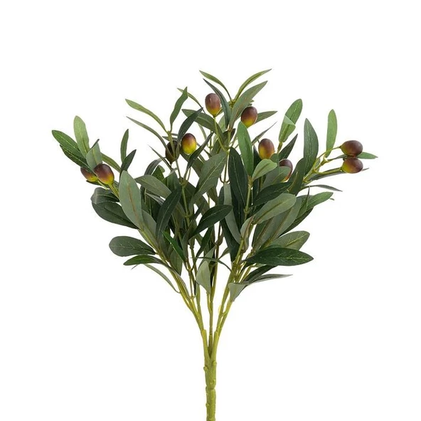 Yapay Zeytin 40cm 5 Dallı 10 Meyveli Demet Yapay Çiçek Artificial Olive - 3