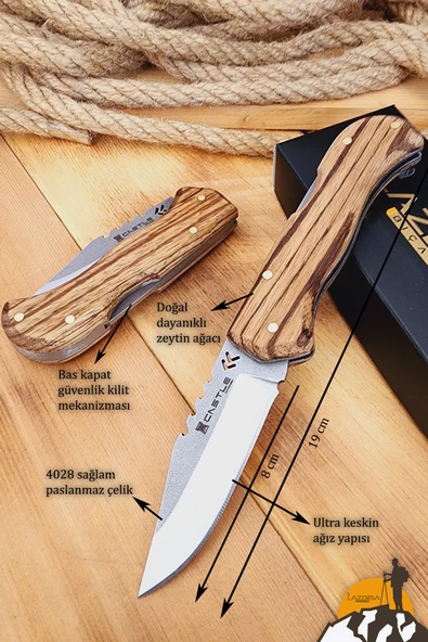 Zeytin Sap Kamp Çakısı Outdoor Piknik Çakısı Bahçe Çakısı (ÇKW-473) - 4