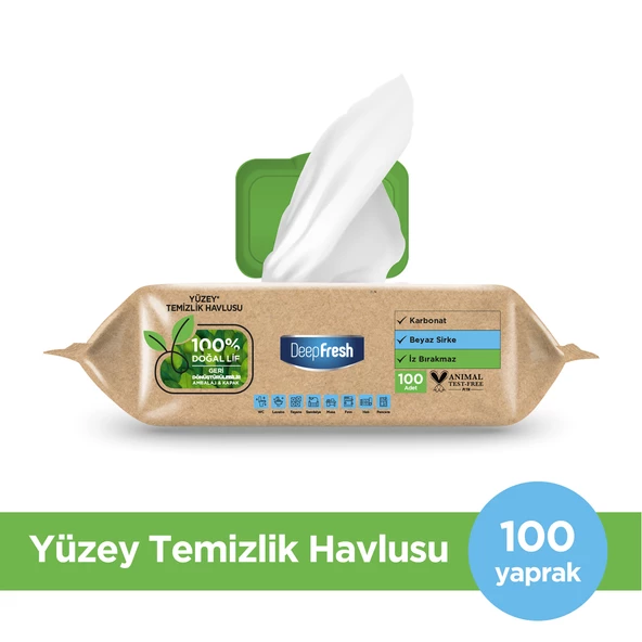 DeepFresh Biodegredable Yüzey Temizleme Havlusu 100 Yaprak