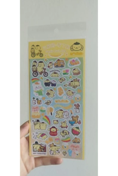 Sanrio  Kawai  Pompompurin  Sticker Anime Sticker 1 Kart Hediyelik ürün görseli