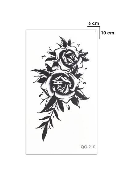 Çiçekli Gül Geçici Dövme Tattoo Şık Aksesuar - 2