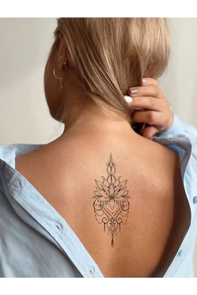 Exile Mandala Desenli Geçici Lotus Dövmesi Aksesuar Şık Vücut Dövmesi