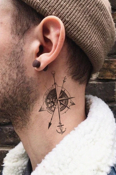 Pusula Geçici Dövme Tattoo Aksesuar Şık Moda Yaz