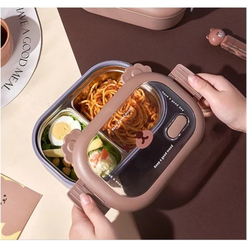 Bölmeli Paslanmaz Çelik Yemek Kutusu - 4