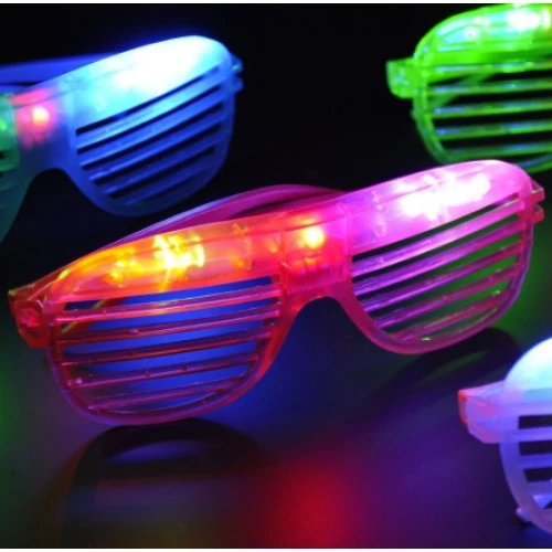 Led Işıklı Renkli Panjur Gözlük 12 Adet - 2