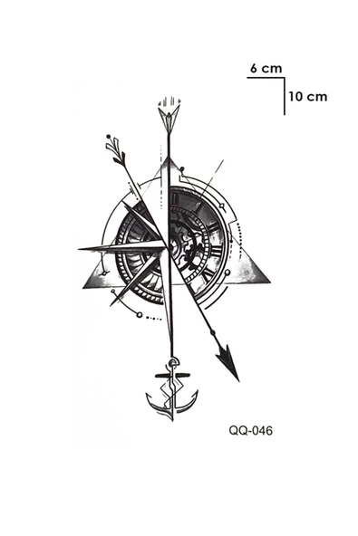 Pusula Geçici Dövme Tattoo Aksesuar Şık Moda Yaz - 2