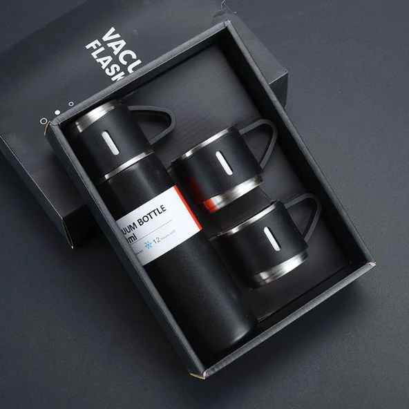 Paslanmaz Çelik Bardaklı Termos Seti 500 ML - 8