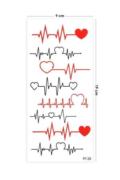 Pulse Geçici Dövme Ritim Kalp Atışı Nabız Dövmesi Unisex Aksesuar  Şık