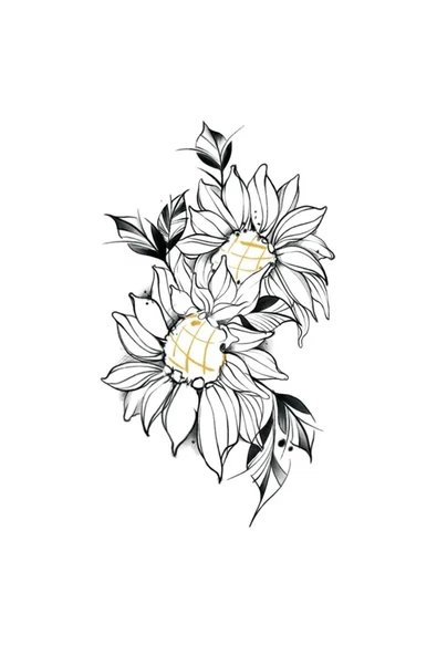 İkili Gül Desenli Geçici Dövme  Tattoo Geçici Dövme Unisex Aksesuar Şık