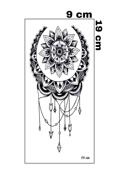 ŞAMDAN DESEN SIRT GÖĞÜS VUCUT İÇİN GEÇİCİ DÖVME Aksesuar Şık Vücut Dövmesi - 2