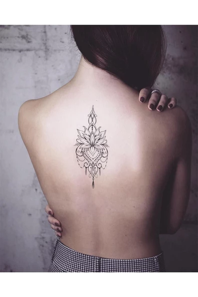 Exile Mandala Desenli Geçici Lotus Dövmesi Aksesuar Şık Vücut Dövmesi - 3