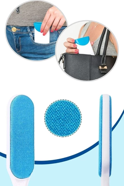 Yeni Nesil 2li Tüy Toplayıcı Hazneli Pratik Kedi Köpek Evcil Hayvan Tüy Kıl Toz Temizleyici Fırça - 6