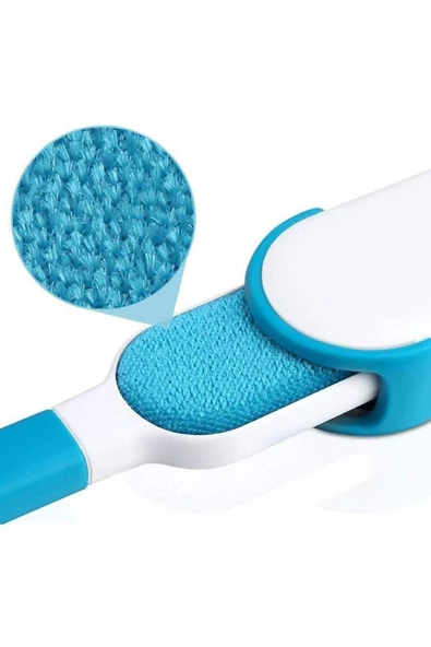 Yeni Nesil 2li Tüy Toplayıcı Hazneli Pratik Kedi Köpek Evcil Hayvan Tüy Kıl Toz Temizleyici Fırça - 3